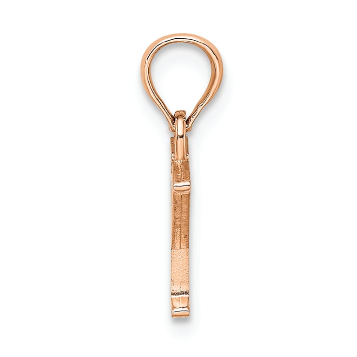 14k Rose Gold Polished Block Letter Y Initial Pendant