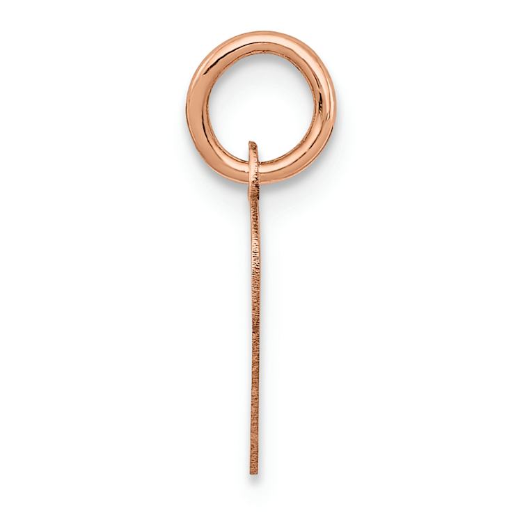 14k Rose Gold Polished Heart Shaped Disc Pendant