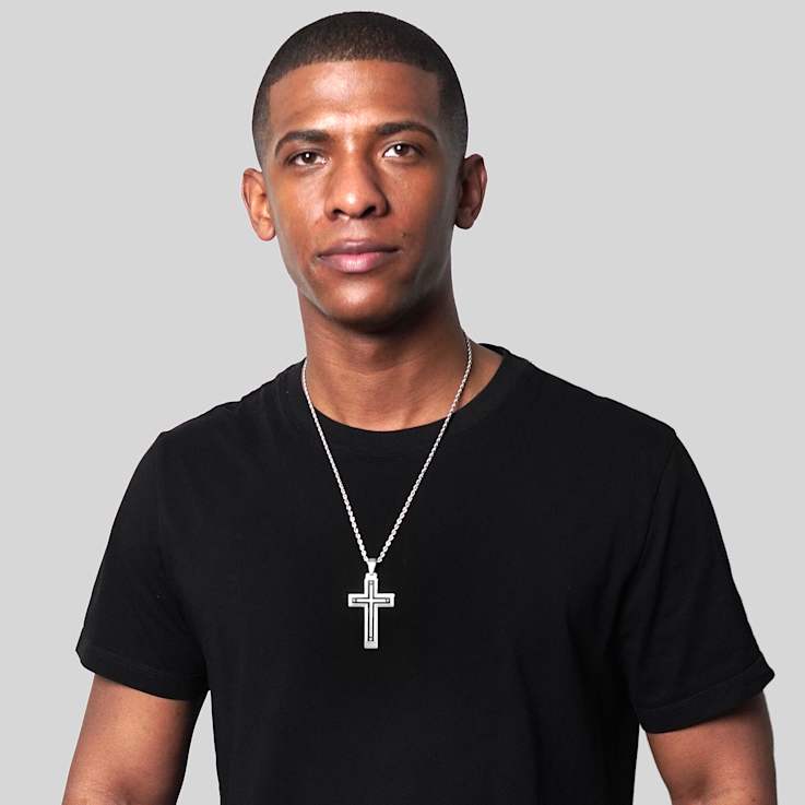 Invicta Men's Two-Tone Cross Pendant With Chain In Stainless Steel