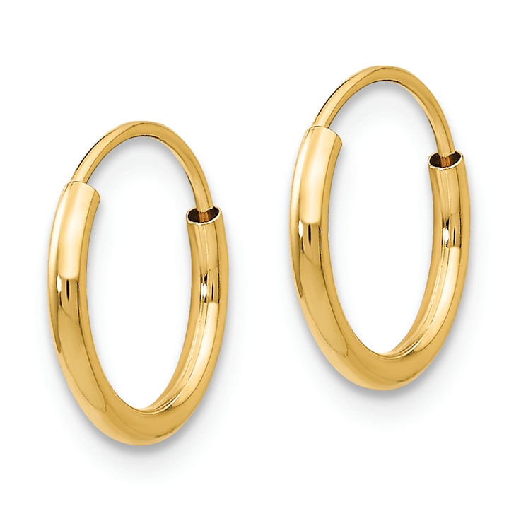 14K Yellow Gold Endless Hoop Earrings