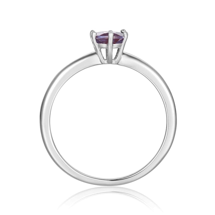 Oval Blue Sapphire Sterling Silver Solitaire Ring, 1.00ct
