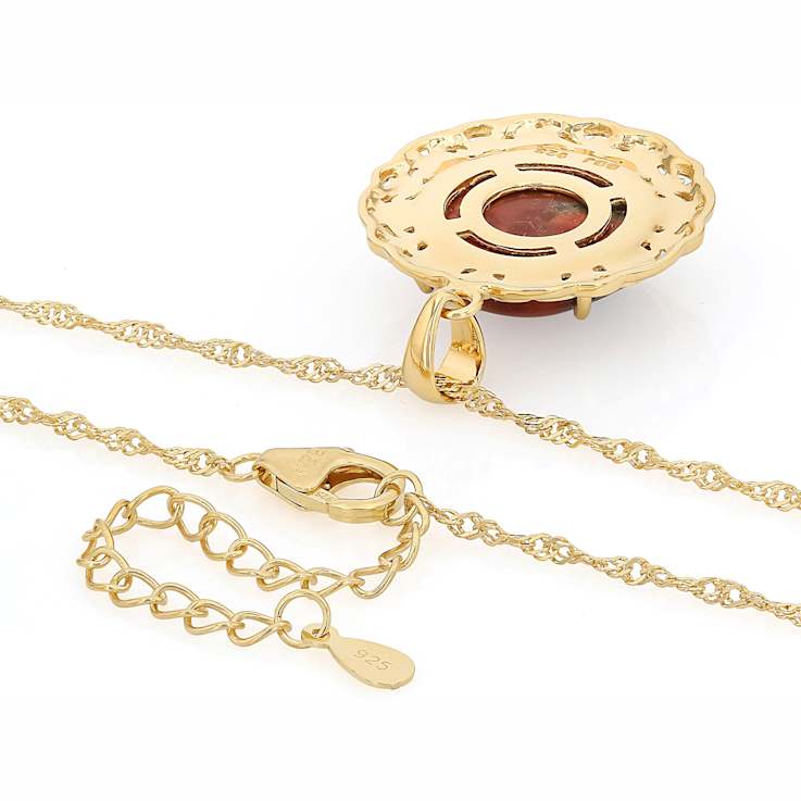 Peanut Obsidian Round Solitaire Pendant Necklace In 18K Gold Over
Sterling Silver 16mm