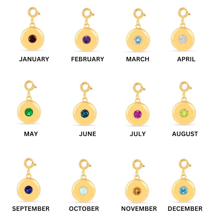 Round Lab Created Ruby 18K Yellow Gold Over Sterling Silver Circle July
Birthstone Charm