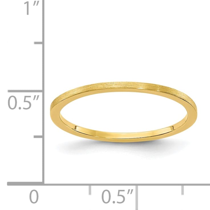 14K Yellow Gold 1.2mm Flat Satin Stackable Expressions Band