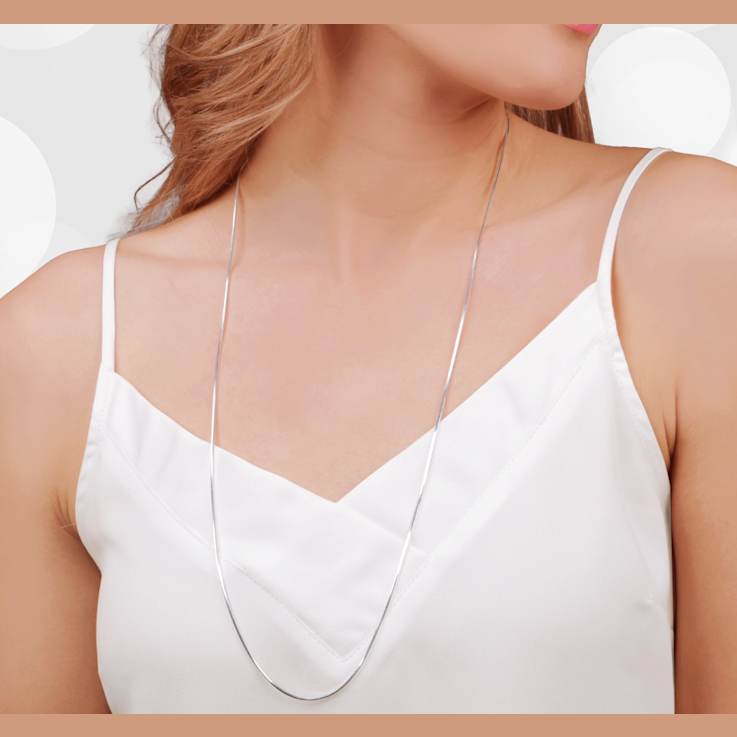 Snake Chain Necklace 18 Inch In Sterling Silver