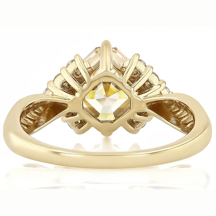 Diamond Simulant And Lab-Grown Diamond Ring In 18K Gold Over Sterling
Silver 3.55ctw