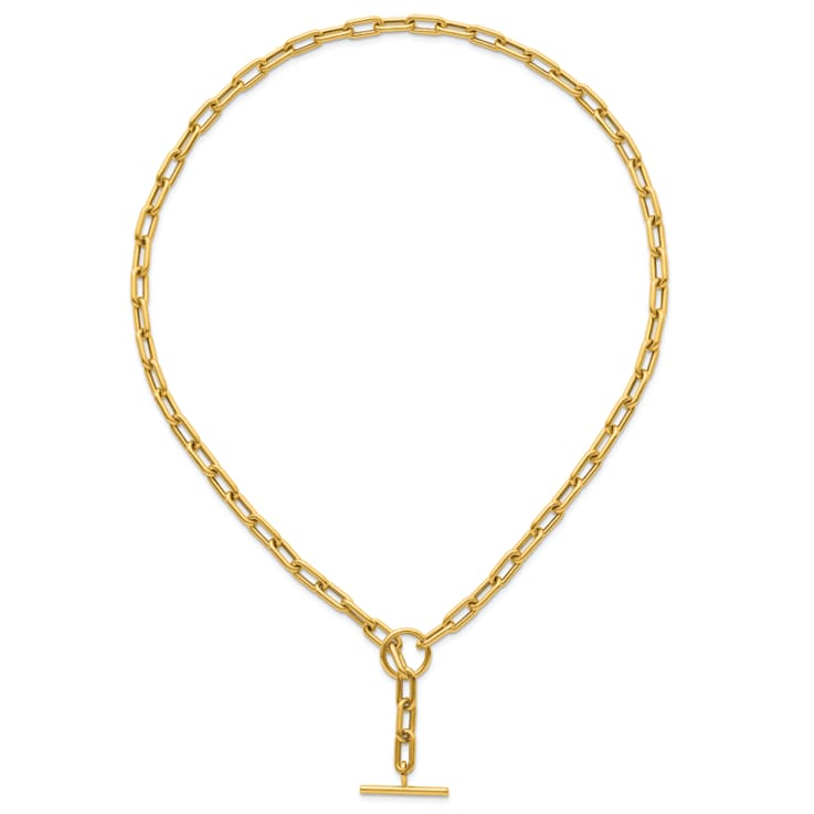 14K Yellow Gold Paperclip 18-inch Toggle Necklace