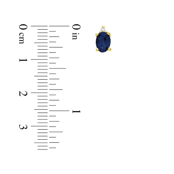 0.82ctw Oval Sapphire and Diamond Earring in 14k Yellow Gold