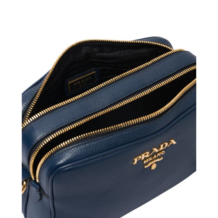 商品画像：PRADA プラダ ショルダーバッグ ネイビー エナメル チェーン 1