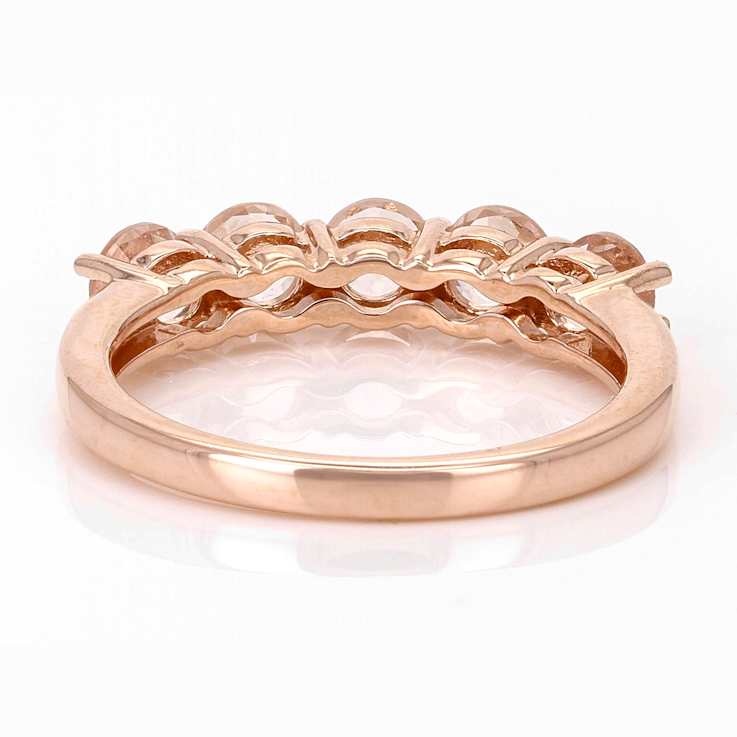 Morganite Band Ring In 18K Rose Gold Over Sterling Silver 0.94ctw