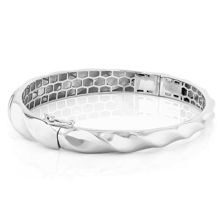 Twisted Graduated Bangle In Sterling Silver