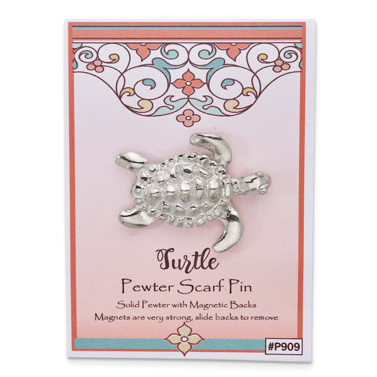 Pewter Turtle Magnetic Scarf Pin Brooch