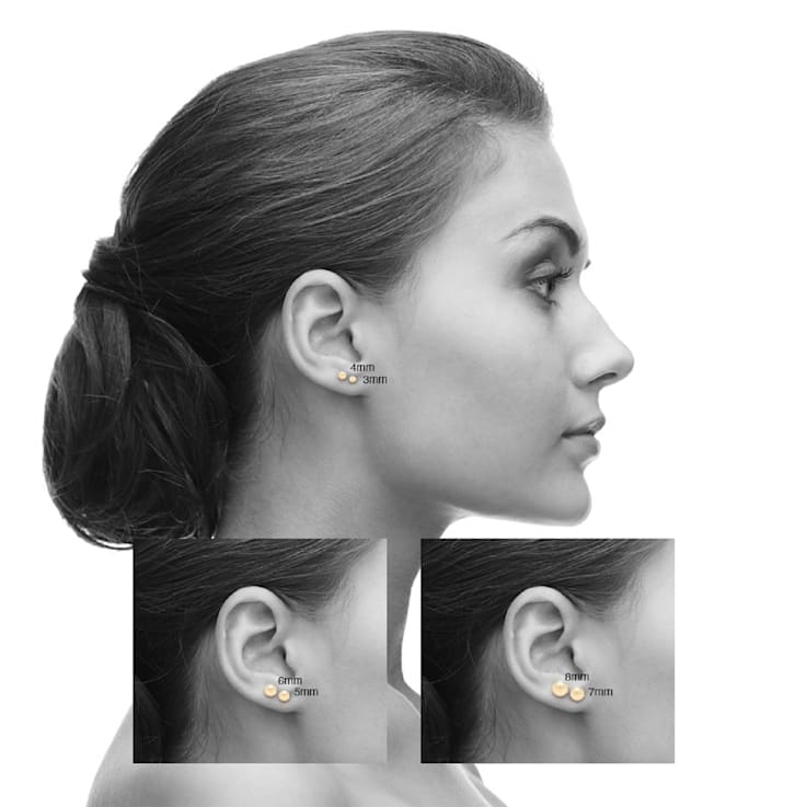 14k White Gold Ball Stud Earrings - 4MM