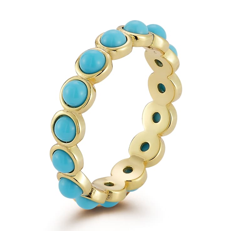 Rachel Zoe Lab-Created Turquoise Eternity Band Ring in 14K Gold Over
Sterling Silver