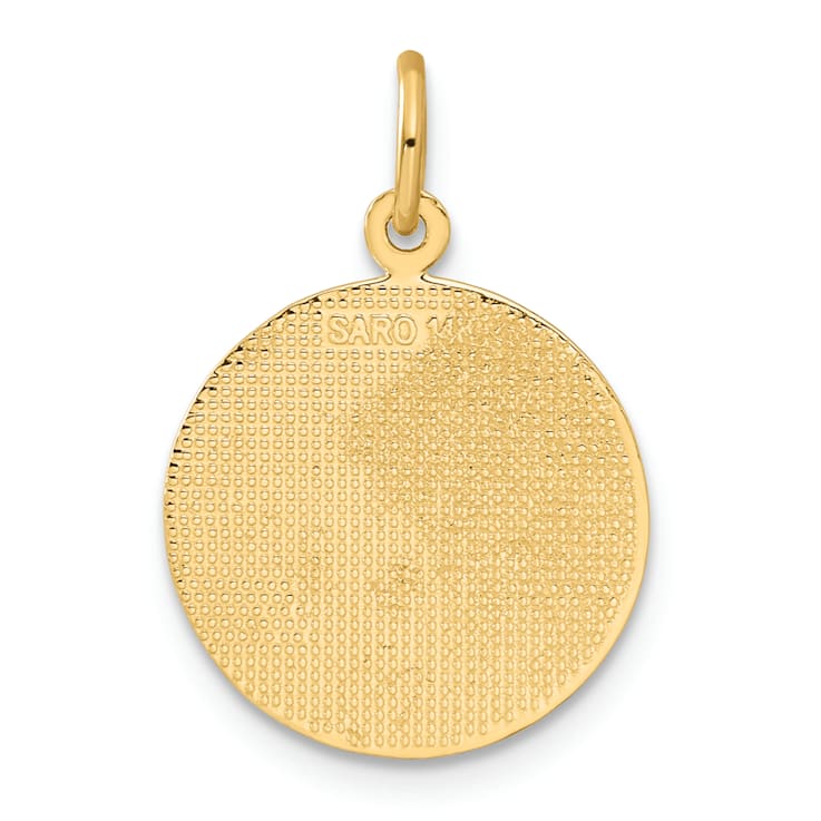14k Yellow Gold Textured Confirmation with Dove Medal Pendant