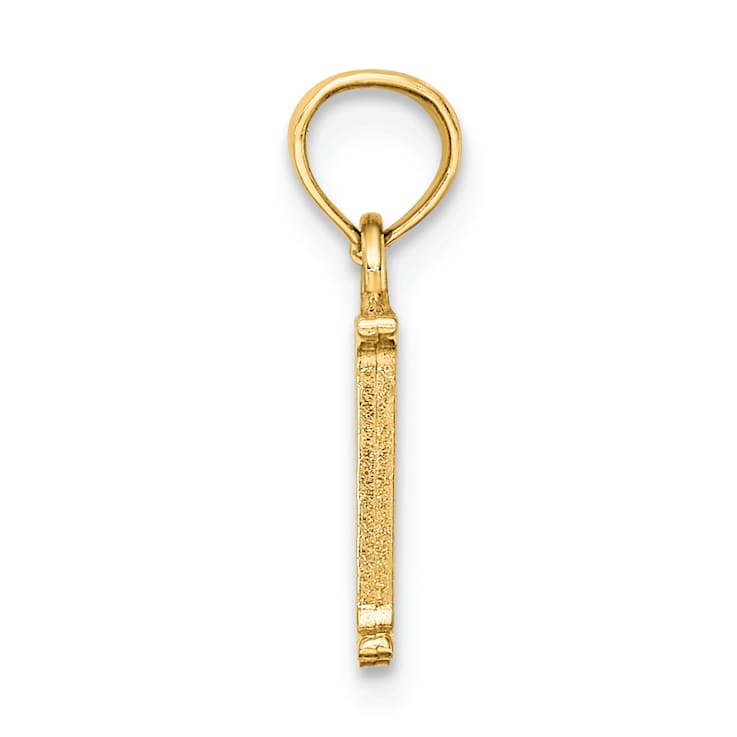 14k Yellow Gold Polished Block Letter M Initial Pendant