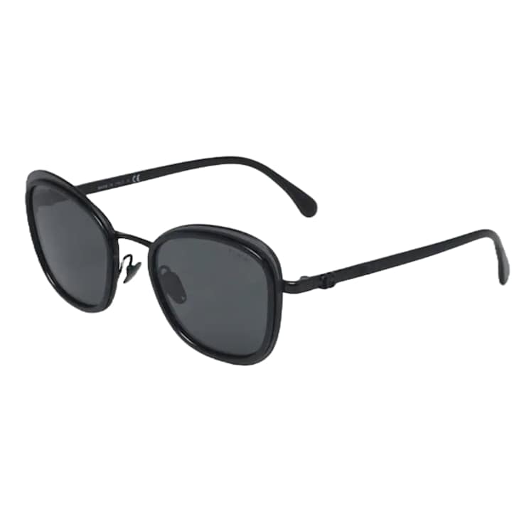 Chanel Black Cat Eye Frame / Smoke Lenses Sunglasses