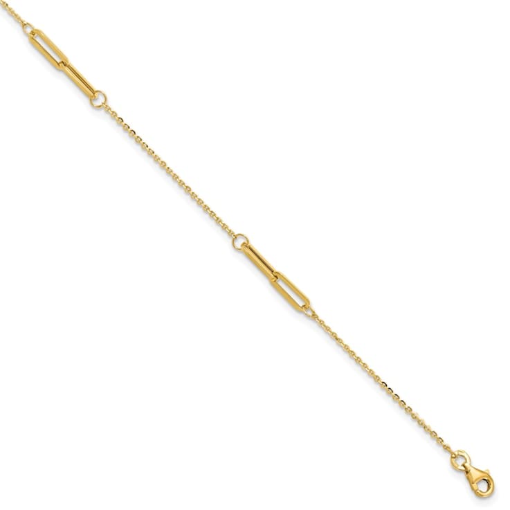 14K Yellow Gold Polished with .5-inch Extension Anklet