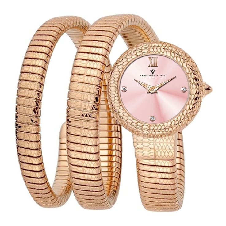 Christian Van Sant Women's Naga Pink Dial, Rose Stainless Steel Watch