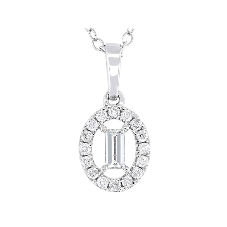 Diamond Dangle Pendant Necklace In White Gold