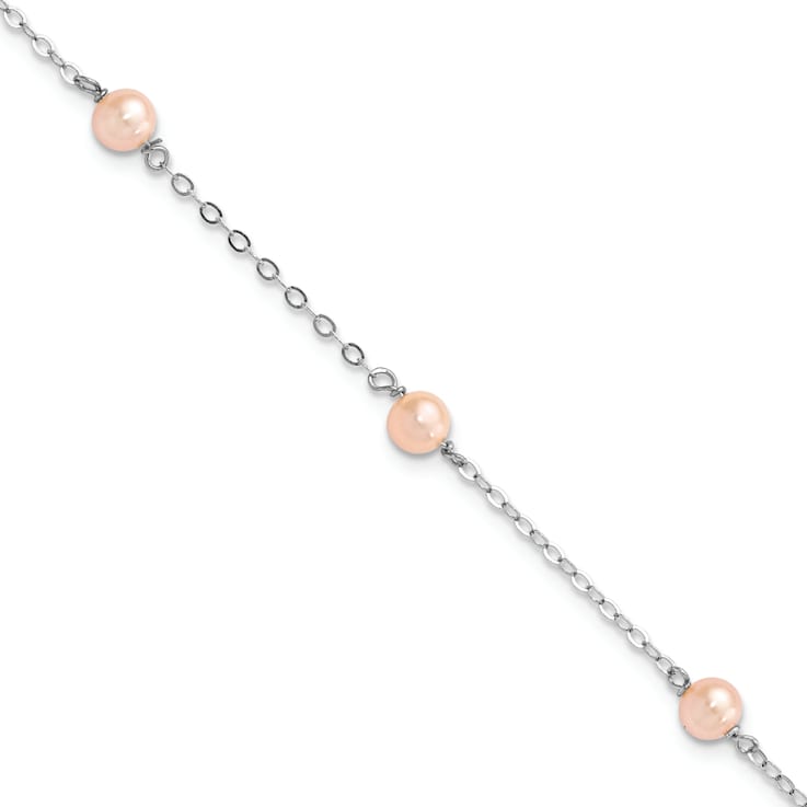 Rhodium Over Sterling Silver 4-5mm Pink FWC Pearl with 1-inch Extensions
Children's Bracelet