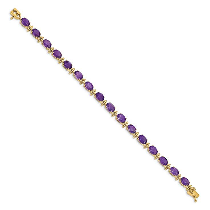 14k Yellow Gold Amethyst Bracelet