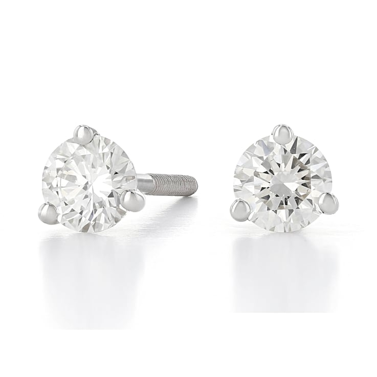 Certified White Lab-Grown Diamond H-I SI 14k White Gold Martini Stud
Earrings 0.75ctw