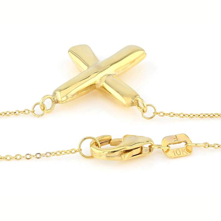 Bold X Design Gold Chain Necklace In 10K Gold
