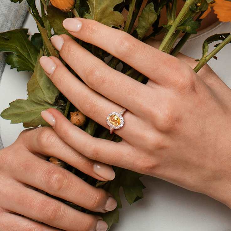 Citrine, White Topaz and Diamond 14K Yellow Gold 1.88ctw