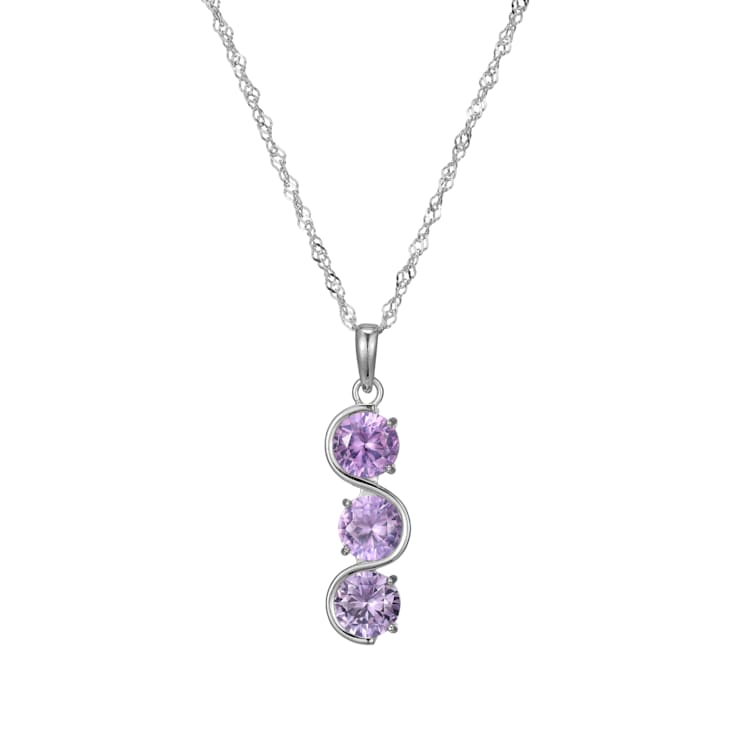 Lab Created Alexandrite Sapphire Platinum Over Sterling Silver December
Birthstone Pendant 3.87ctw