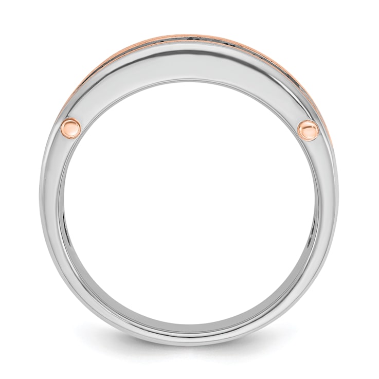 10K Rose Gold Men's Satin Brown Diamond Ring 0.49ctw