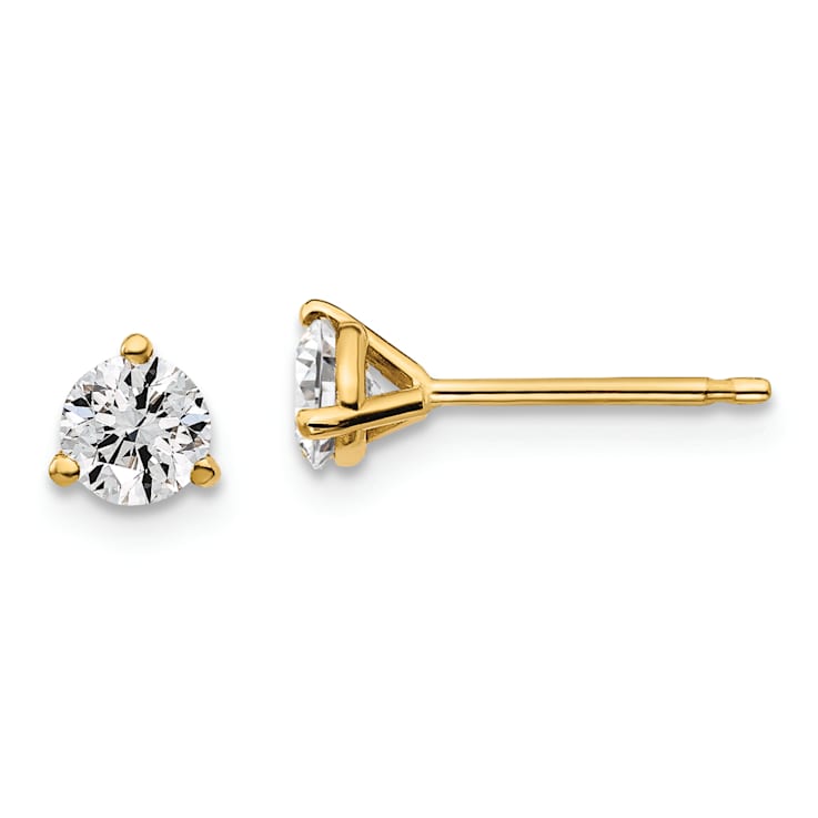 White Lab-Grown Diamond 14k Yellow Gold G-H SI Martini Stud Earrings 0.50ctw