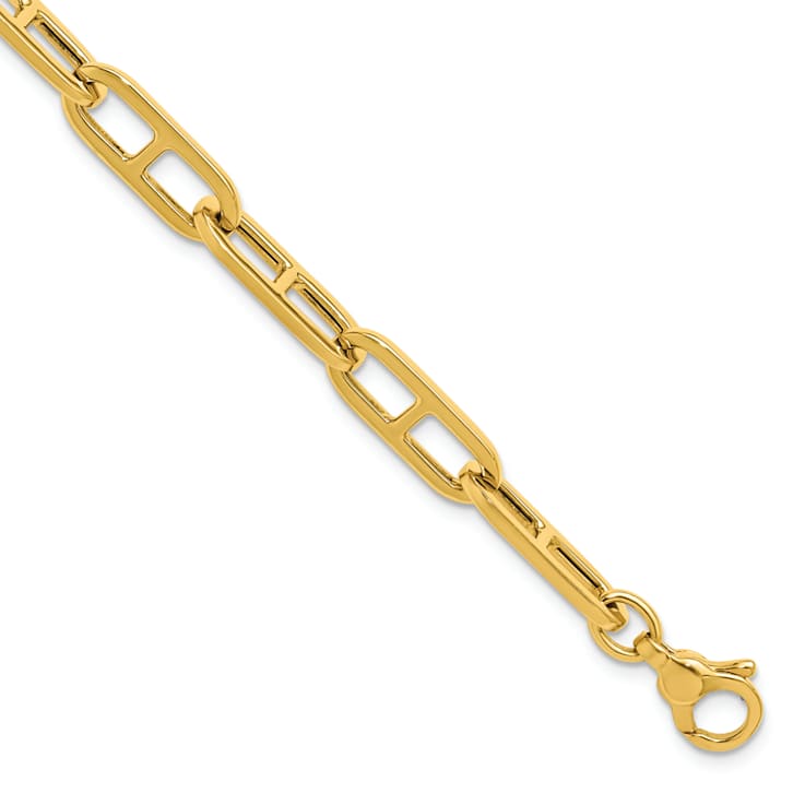 14K Yellow Gold 6.6mm Anchor Link 8 inch Bracelet
