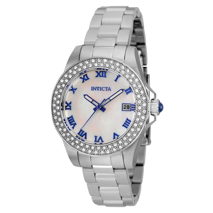 Invicta Angel 34mm White Dial Stainless Steel Quartz Watch