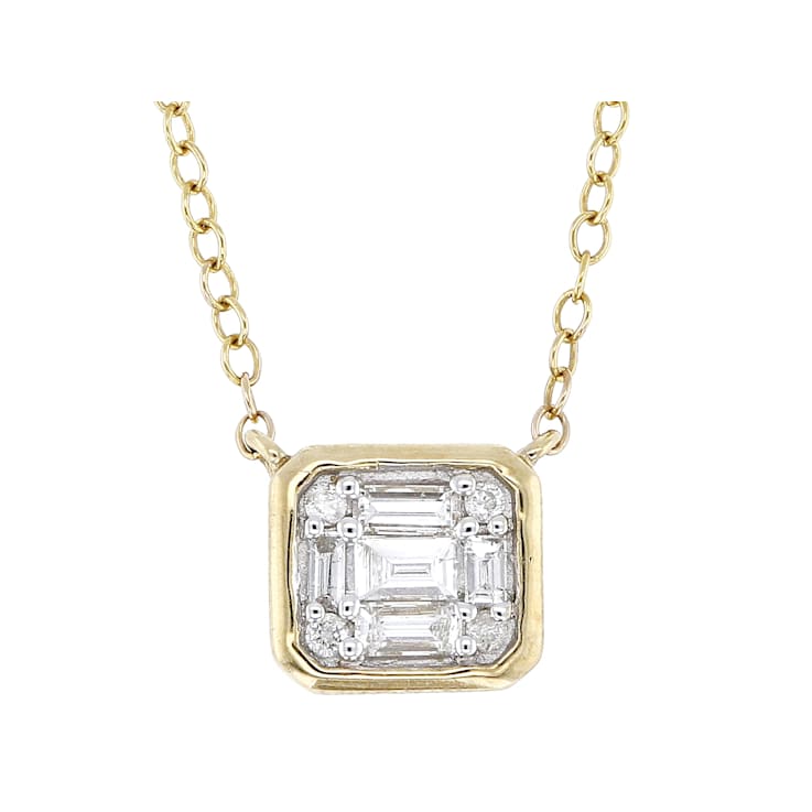 Dainty Diamond Station Necklace In 10K Gold