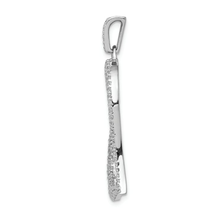Rhodium Over 14k White Gold Diamond Heart Pendant