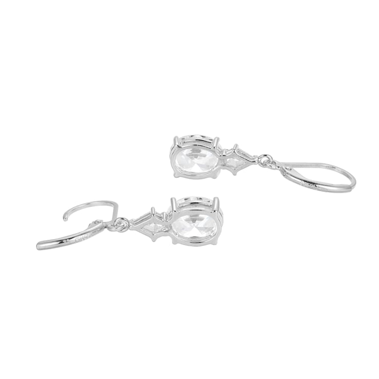 White Cubic Zirconia Platium Over Sterling Silver April Birthstone
Earrings 6.30ctw