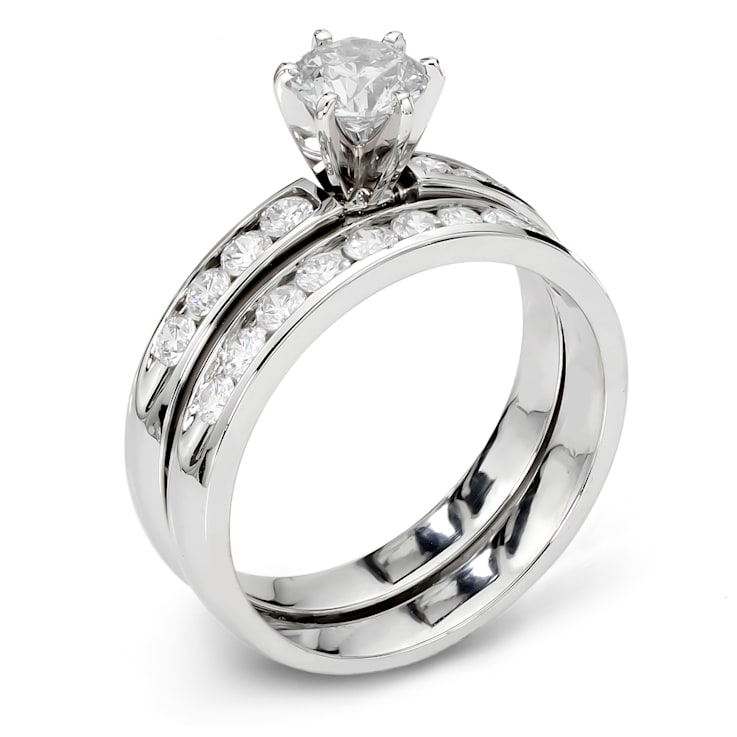 1.00ctw Diamond Channel Engagement Ring in 14k White Gold