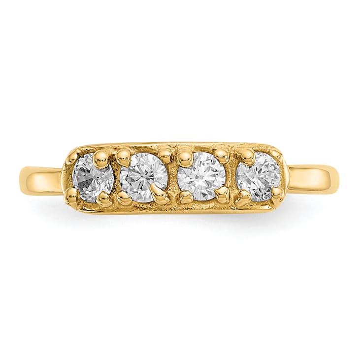 14K Yellow Gold CZ Toe Ring 0.015ctw minimum