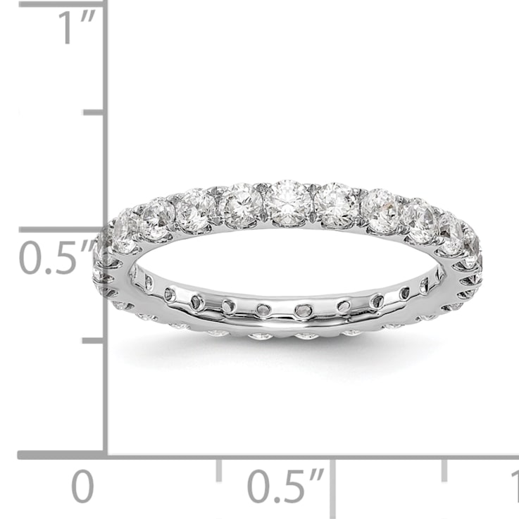 Rhodium Over 14K White Gold Lab Grown Diamond SI1/SI2, G H I, Eternity Band