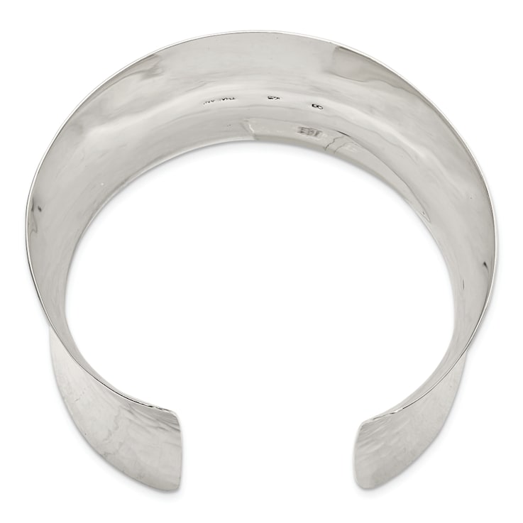 Sterling Silver 49.5mm Hammered Cuff Bracelet