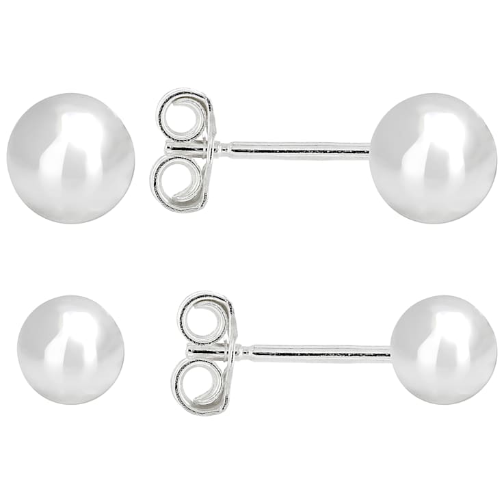 Ball Stud Earring Set Of 2 In Sterling Silver