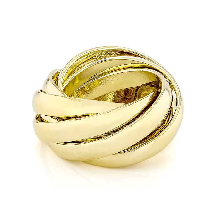 Rolling Band Ring In 18K Gold Over Bronze