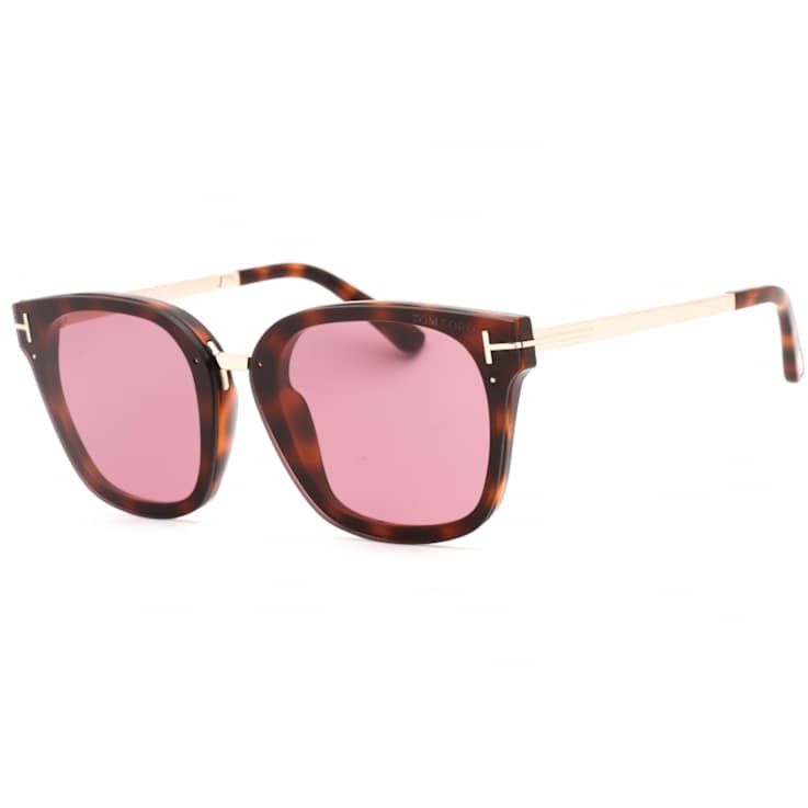 Tom Ford Shiny Dark Havana Frames / Pink Lenses Sunglasses