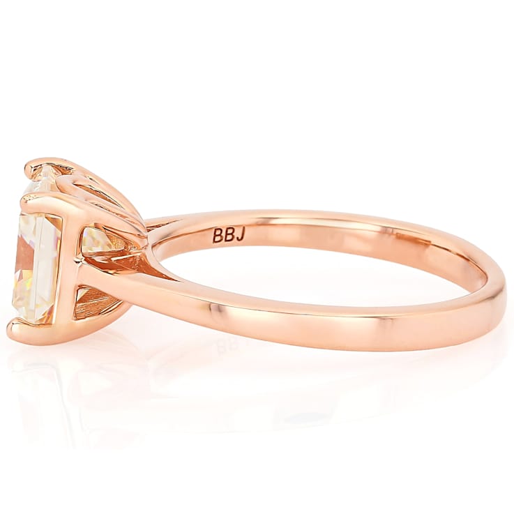 Diamond Simulant Ring In 18K Rose Gold Over Sterling Silver 3.13ct