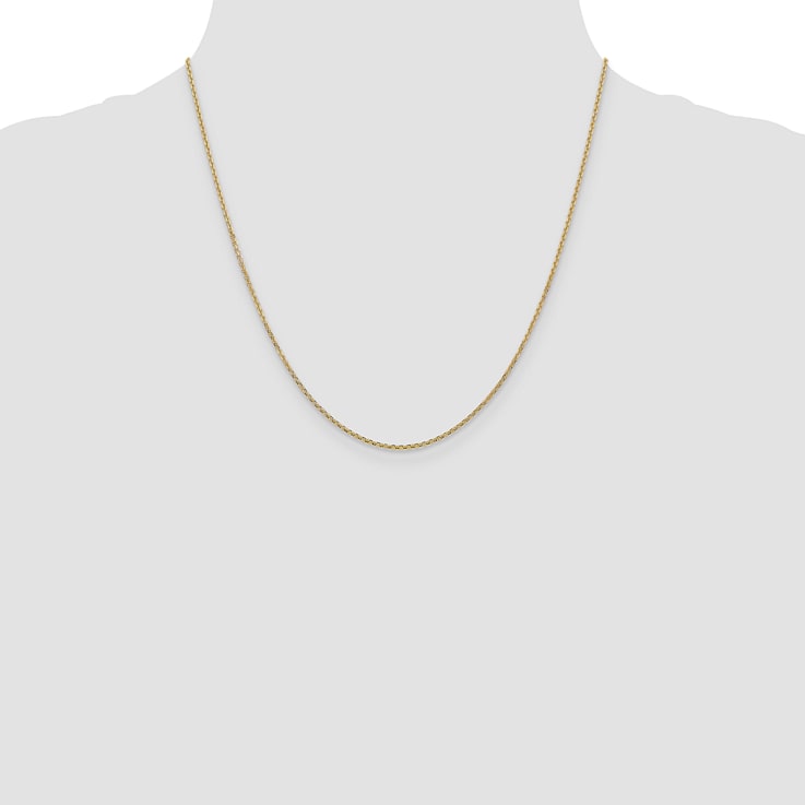 14k Yellow Gold 1.45mm Solid Diamond Cut Cable Chain 20 Inches