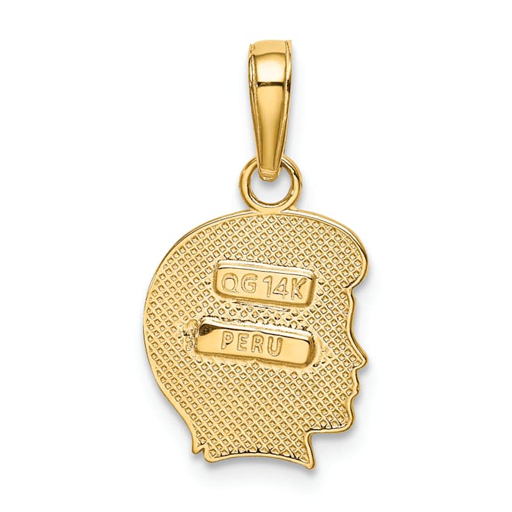 10K Yellow Gold Textured Boy charm
