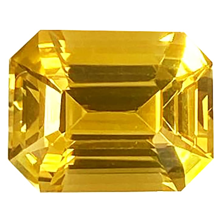 Emerald cut sales yellow sapphire