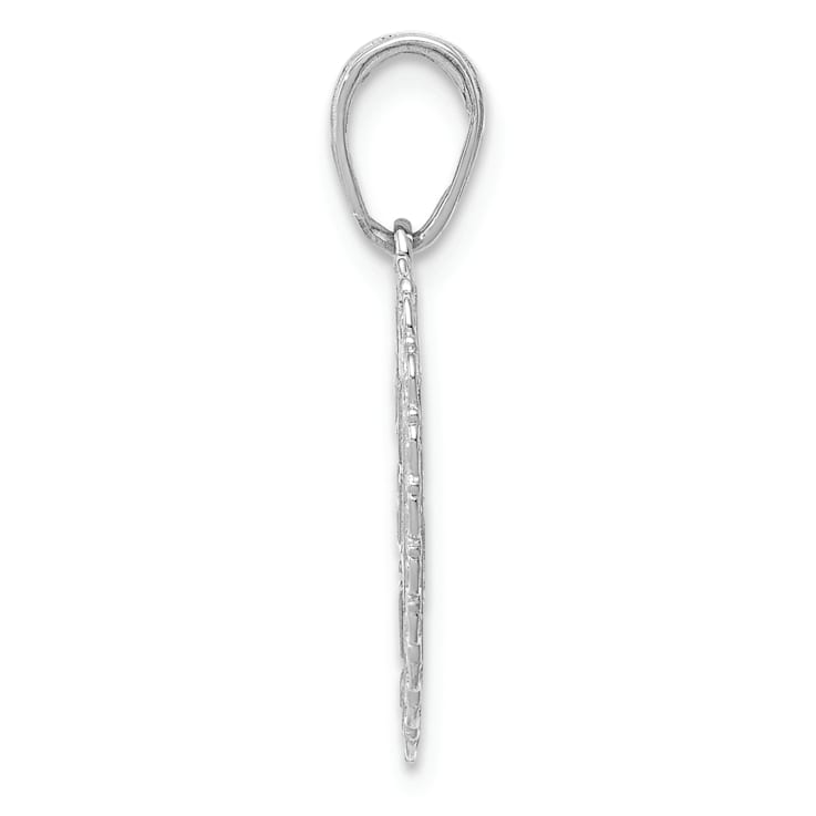 Rhodium Over 14k White Gold Textured and Reversible FOR MY DAUGHTER
Heart Pendant