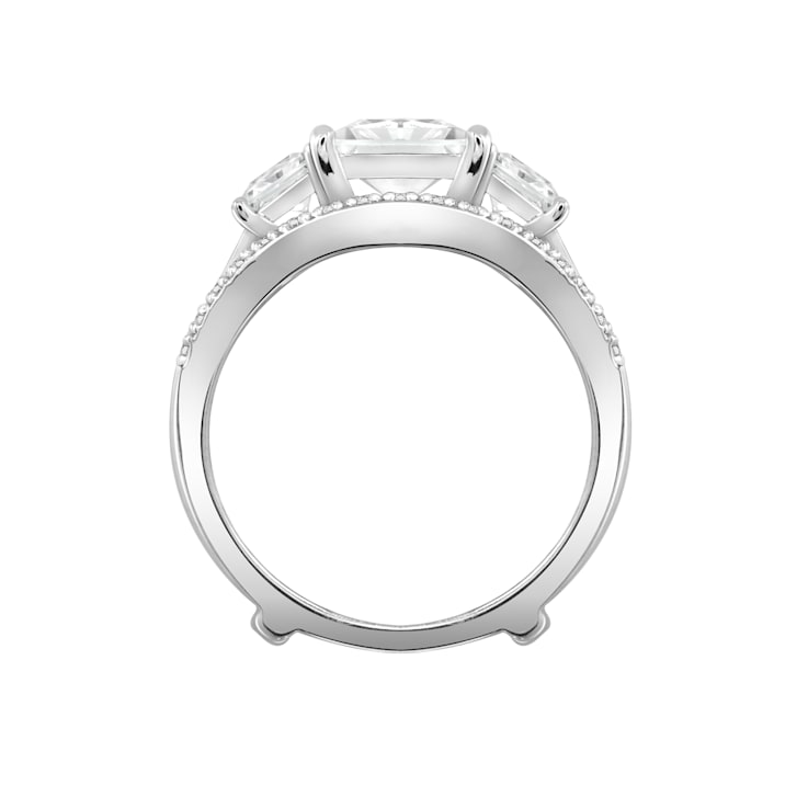 White Cubic Zirconia Platinum Over Sterling Silver Ring 3.51ctw